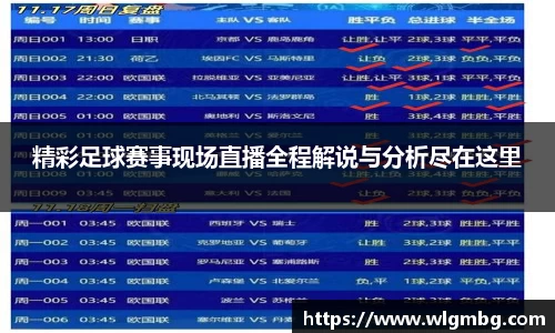精彩足球赛事现场直播全程解说与分析尽在这里
