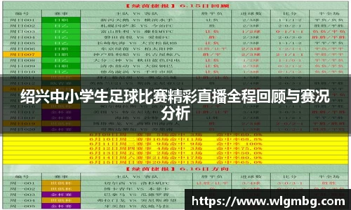 绍兴中小学生足球比赛精彩直播全程回顾与赛况分析